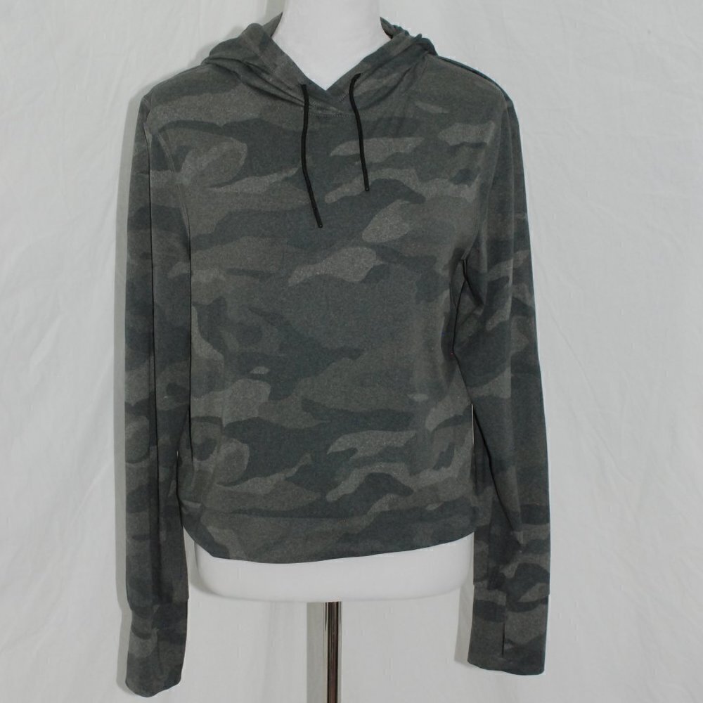 Spyder Active Womens Medium Hoodie Long Sleeve Shirt Thumb Holes Drawstring Euc